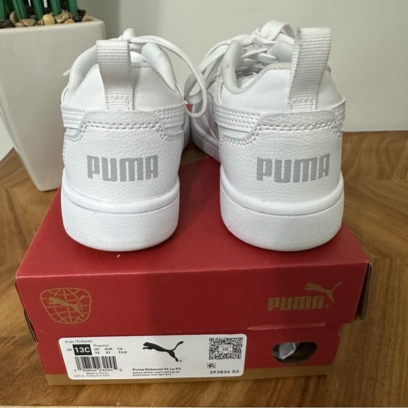 Puma Rebound V6 Sneakers SZ 13C White Lace Up Cheerleading Activewear EUC - Picture 8 of 8
